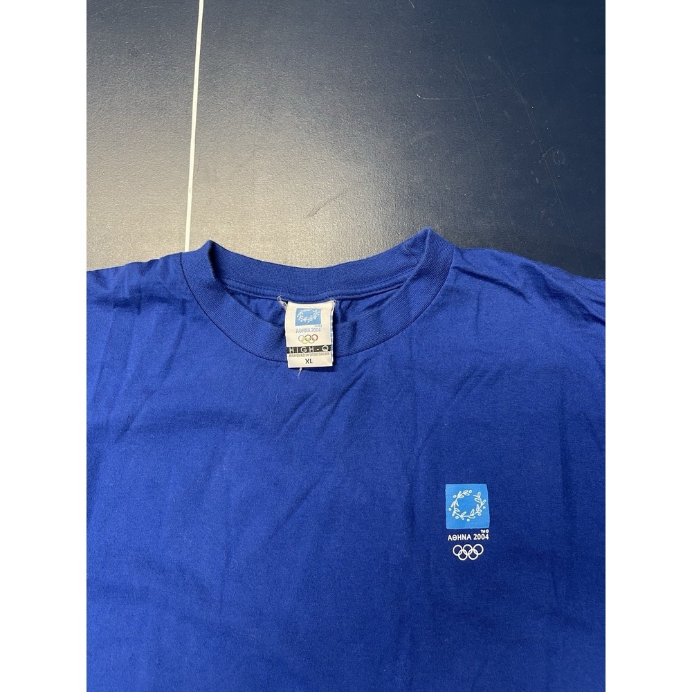 Vintage 2004 Aohna Greece Olympics Shirt Blue XL - Picture 3 of 5